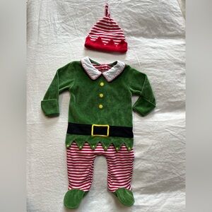 JoJo Maman Bebe Baby Elf Christmas Costume / Outfit / Onesie / Footie size 3-6m